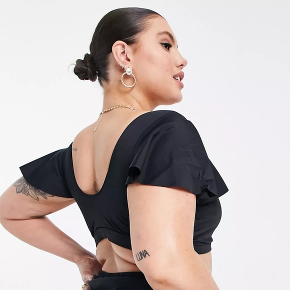 Asos Curve Flutter Sleeve Bikini Top - Picture 2 of 2